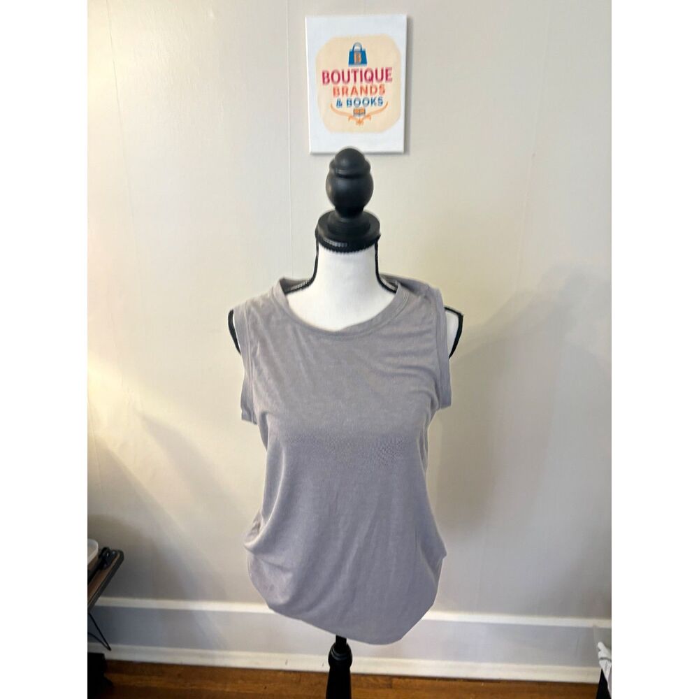 Athleta Women’s Small Gray Draped Sleeveless Workout Tank Top